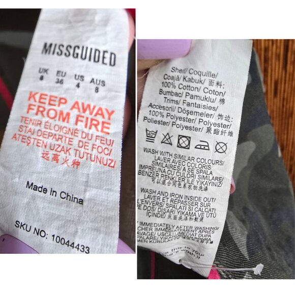 MISSGUIDED Camo Utility Jacket with Embroidered Back – Size 4 - Picture 11 of 11